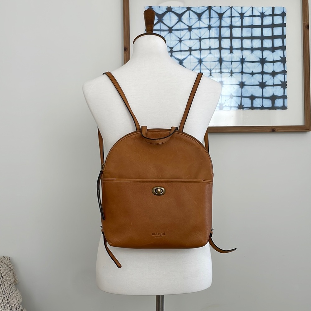 Margot Tan Leather Backpack